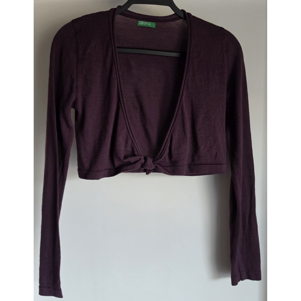 United Colors of Benetton Bolero Cardigan Women S Purple Solid Shrug Wrap